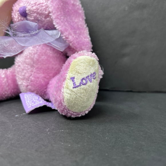 Russ for Target Purple Bunny Rabbit Plush Love Bow 6" Seated Stuffed Animal - Picture 2 of 5